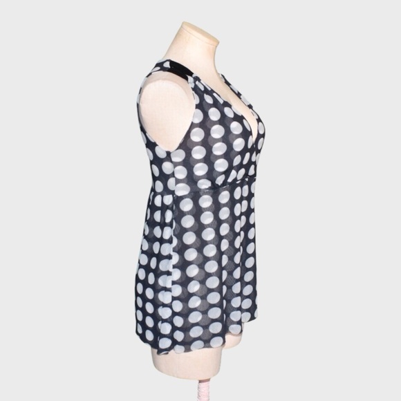 WHBM Dotted Surplice Mesh Top - Picture 2 of 5
